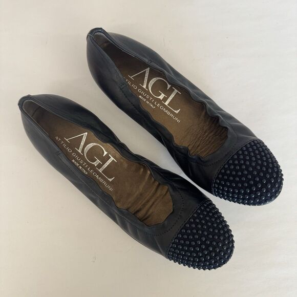 AGL Attilio Giusti Leombruni Navy Blue Ballet Flat Women EU 36.5 US 6.5 Beaded - Picture 16 of 16